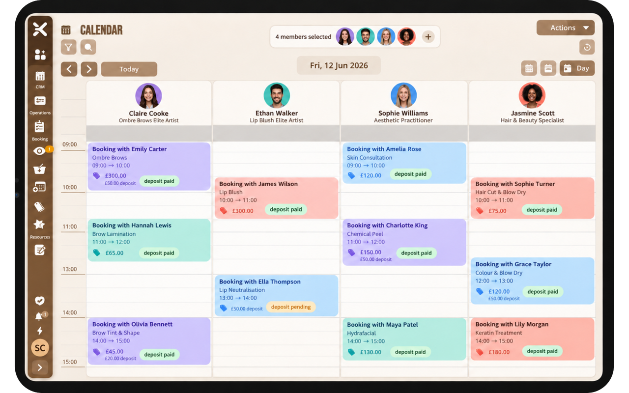 pencilIN calendar on tablet